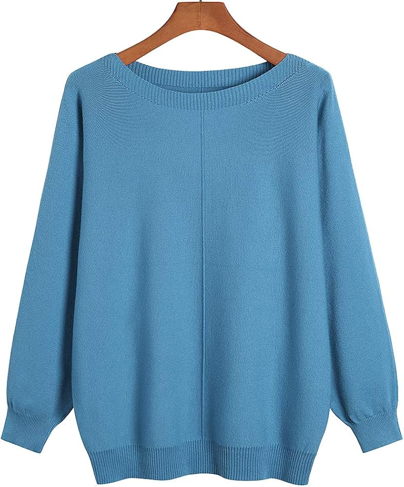 Ckikiou Women Lightweight Sweaters Batwing Loose Cashmere Pullovers | Amazon (US)