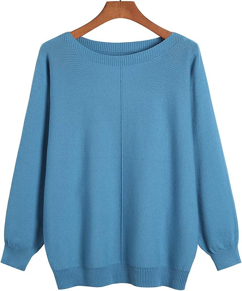 Ckikiou Women Lightweight Sweaters Batwing Loose Cashmere Pullovers | Amazon (US)
