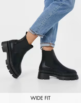 RAID Wide Fit Turner chunky chelsea boots in black | ASOS | ASOS (Global)