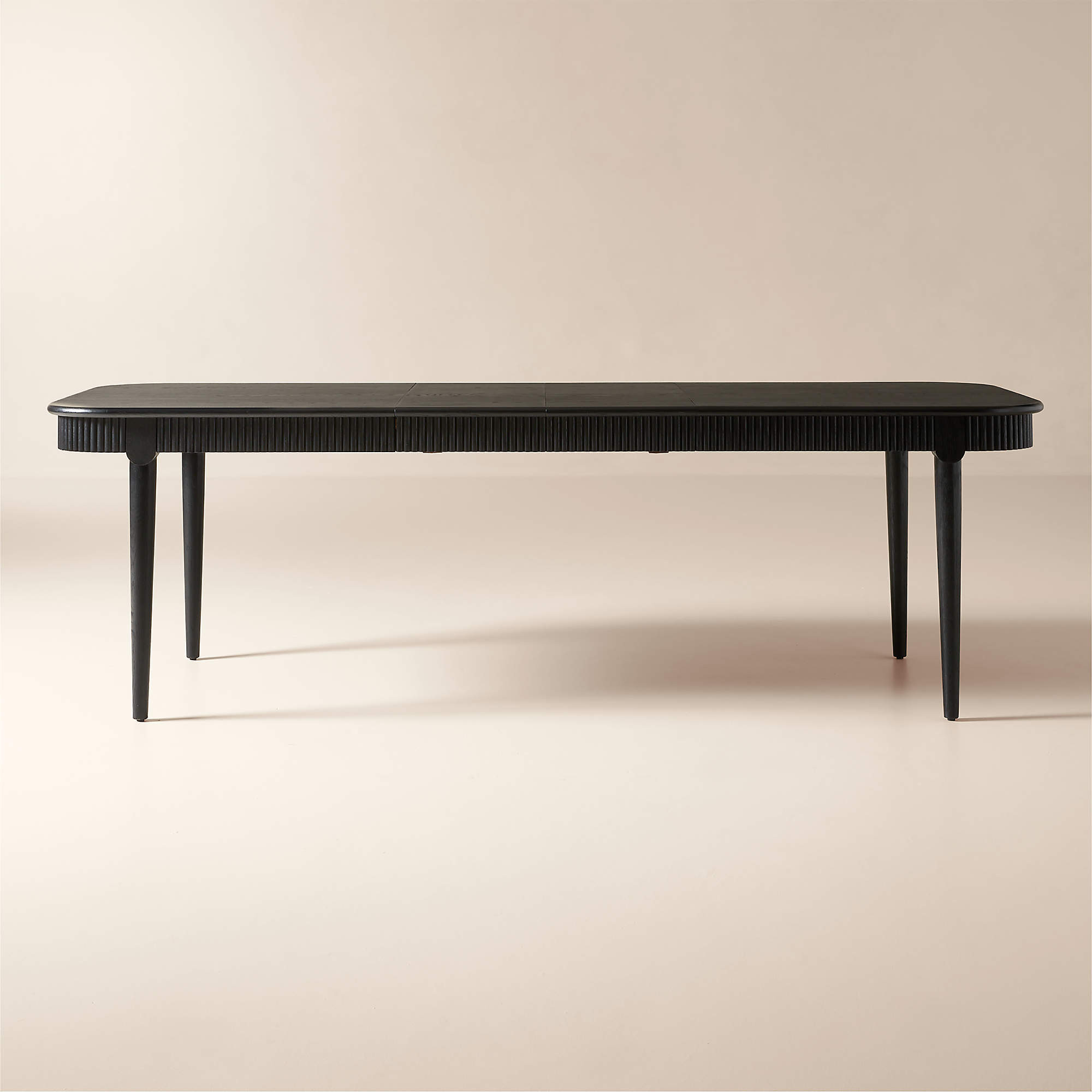 Providence 73"-103" Rectangular Black Ebonized Oak Extendable Dining Table + Reviews | CB2 | CB2