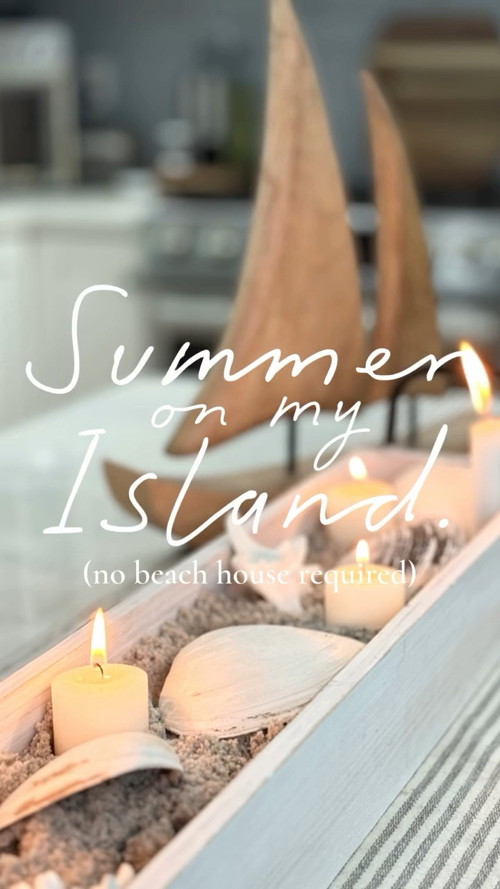 Resharing one of my most popular centerpieces from last summer. This one nearly broke my DM‘s. The best part? It’s as simple as it gets… a scoop of beach sand, seashells & candles.  Arrange them in vessel with higher sides, to contain the sand. Every time we went to the beach, a new shell was added to the tray! This one won’t come out until July, and it sure is beautiful! This also makes a gorgeous tablescape for a themed shower, special occasion or celebration. 

🔗🛒🐚🌊 If you’d like to re-create this, but don’t have a beach nearby to collect the elements, comment “Beach”, and I’ll send you a DM with links for everything you need to make this.🔗🛒🐚🌊

#coastal #coastaldecor #nautical #summerdecor #reels
