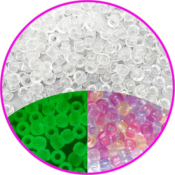 UV Pony Beads for Bracelet Plastic Beads for Jewelry Making Glow in The Dark Beads Color Changing... | Amazon (US)