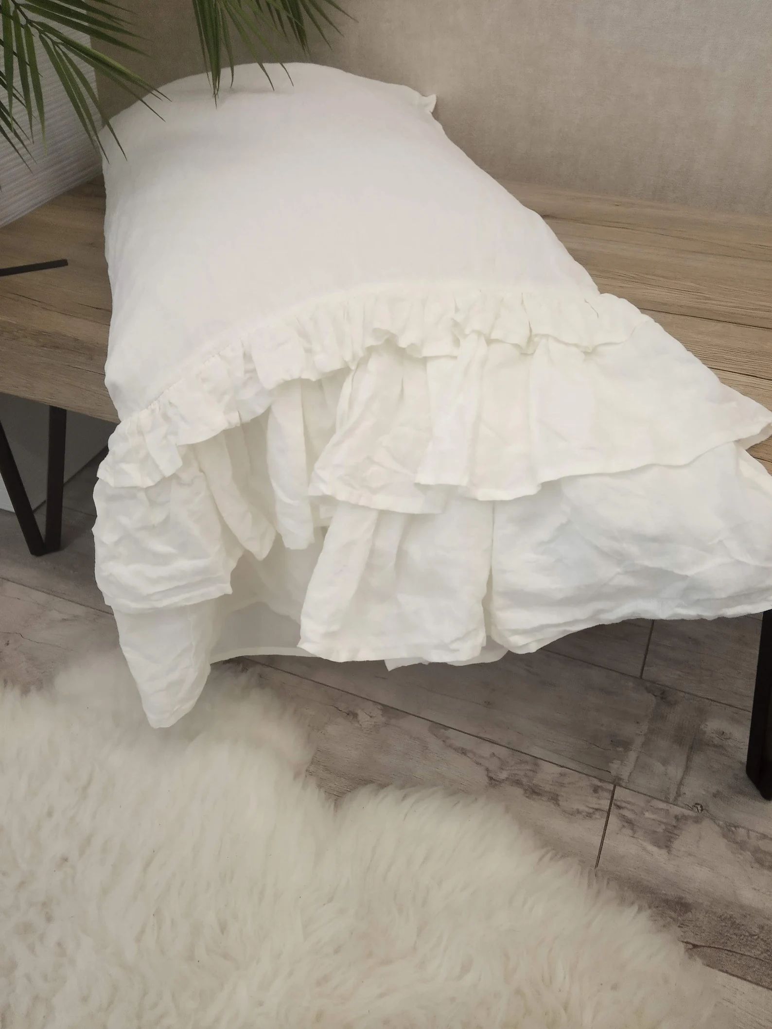 Linen shabby chic pillowcase Linen Pillowcase with triple | Etsy | Etsy (US)
