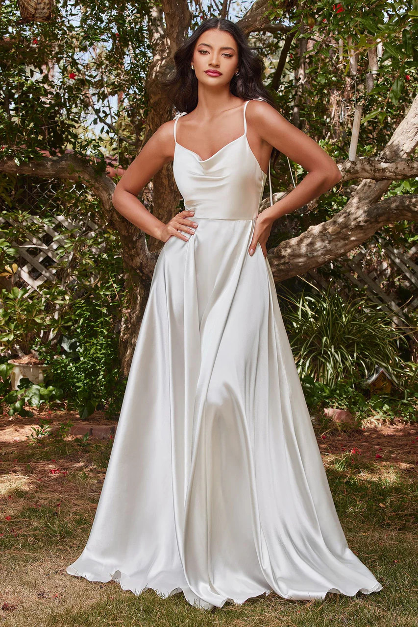 Lottie Gown - Off White - SATIN A-LINE DRESS | Lady Black Tie