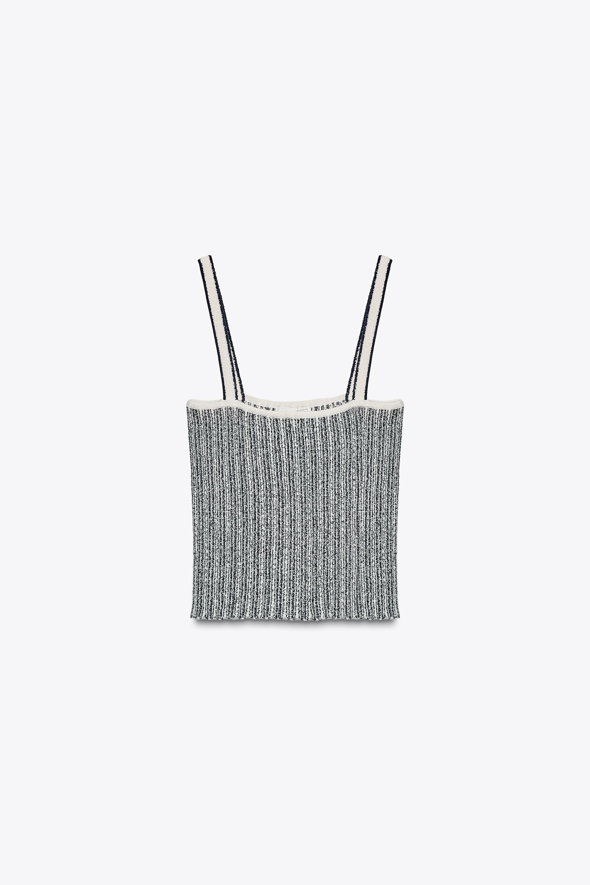 STRIPED KNIT CROP TOP | Zara UK