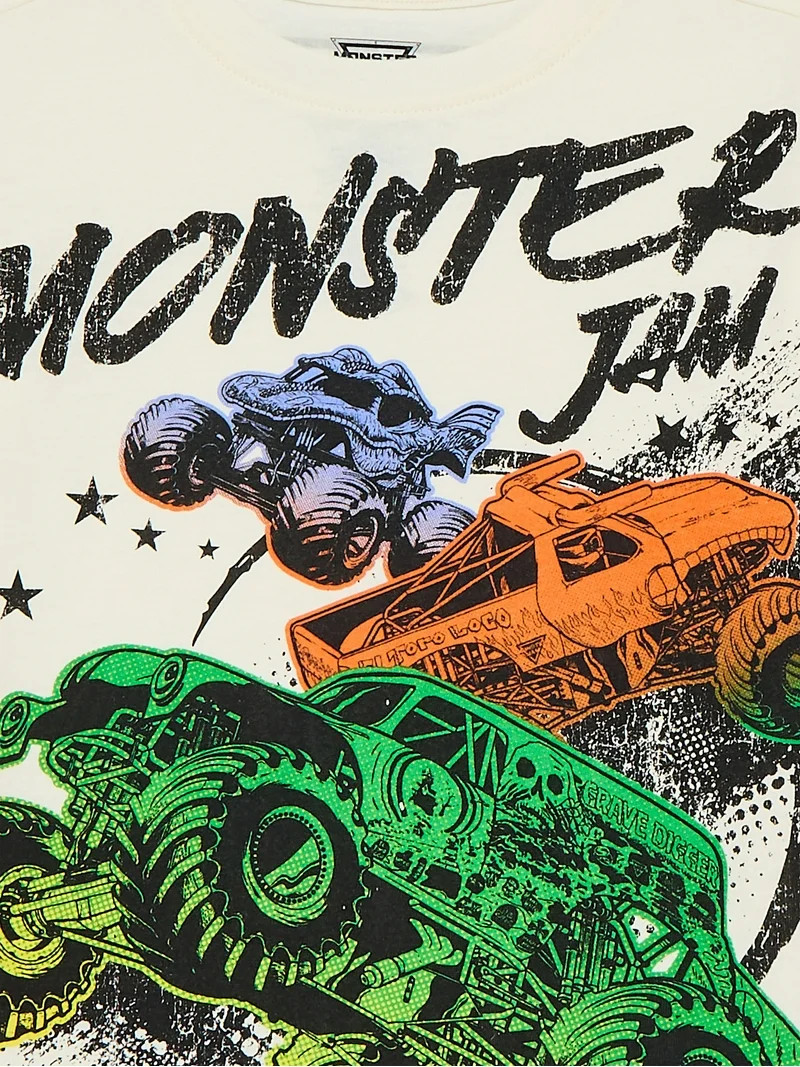 Monster Jam Boys Backwall Graphic Tee with Short Sleeves, Sizes 4-18 | Walmart (US)