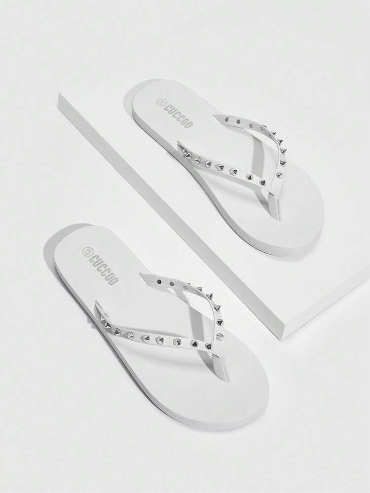 Grefit Woman Shoes Lightweight Home White Flip Flops/Sandals For Summer Vacation Shoes Summer Spr... | SHEIN