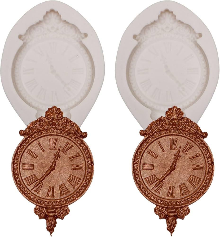 Clock Silicone Molds Steampunk Vintage Wall Clocks Chocolate Molds for Cake Decorating Cupcake To... | Amazon (US)