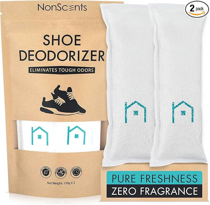 NonScents Shoe Deodorizer 1-Pack (2 Count) - Odor Eliminator, Air Freshener, Smell Absorber, Scen... | Amazon (US)