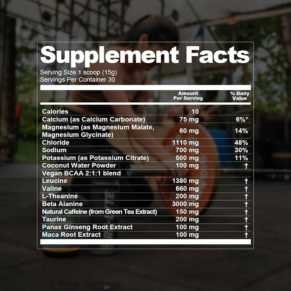REDMOND Re-Lyte Pre-Workout Drink Mix, Blueberry Lemonade, 15.87oz | Amazon (US)