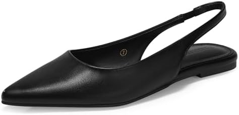 Coutgo Womens Slingback Flats Pointed Closed Toe Ballet Flats Comfortable Slip On Work Dress Shoe... | Amazon (US)