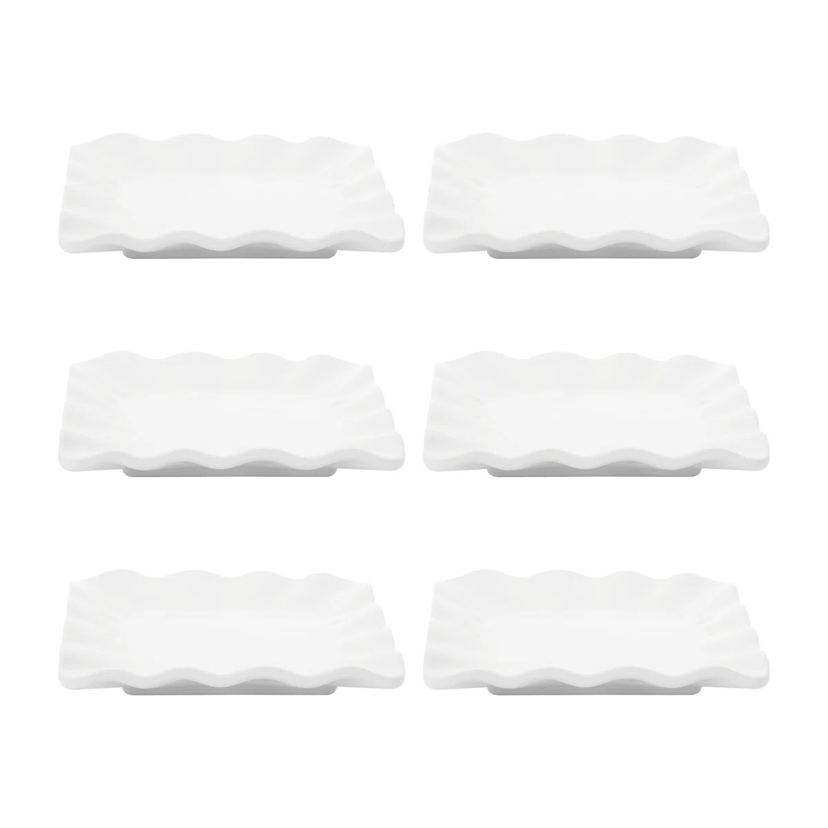 6-Piece White 5.5 inch Square Plate | Wayfair North America