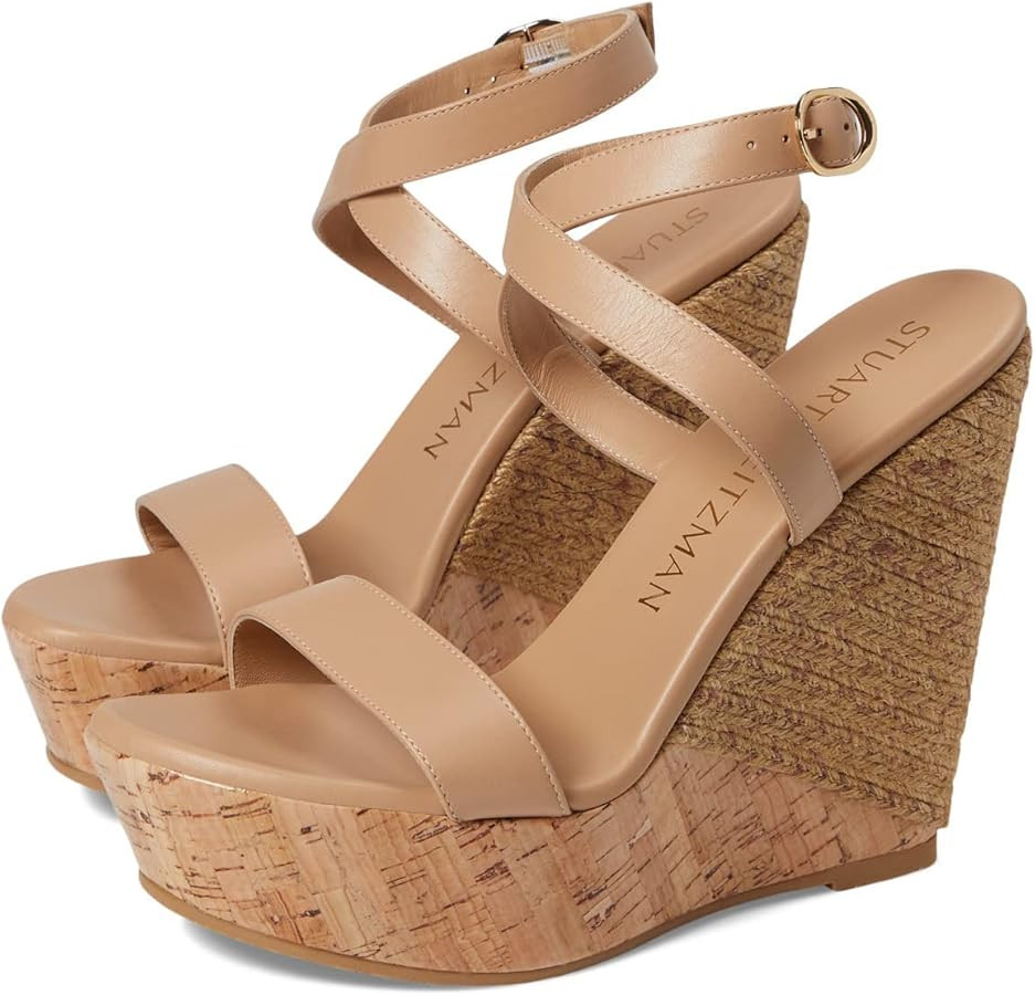 Stuart Weitzman Women's 5050 Wedge Sandal Adobe/Natural | Amazon (US)