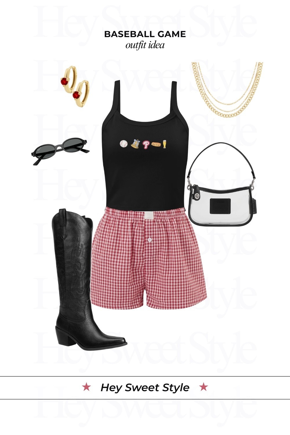Philly baseball tank + red plaid shorts | 12 Baseball Game Outfit Ideas ⚾ 