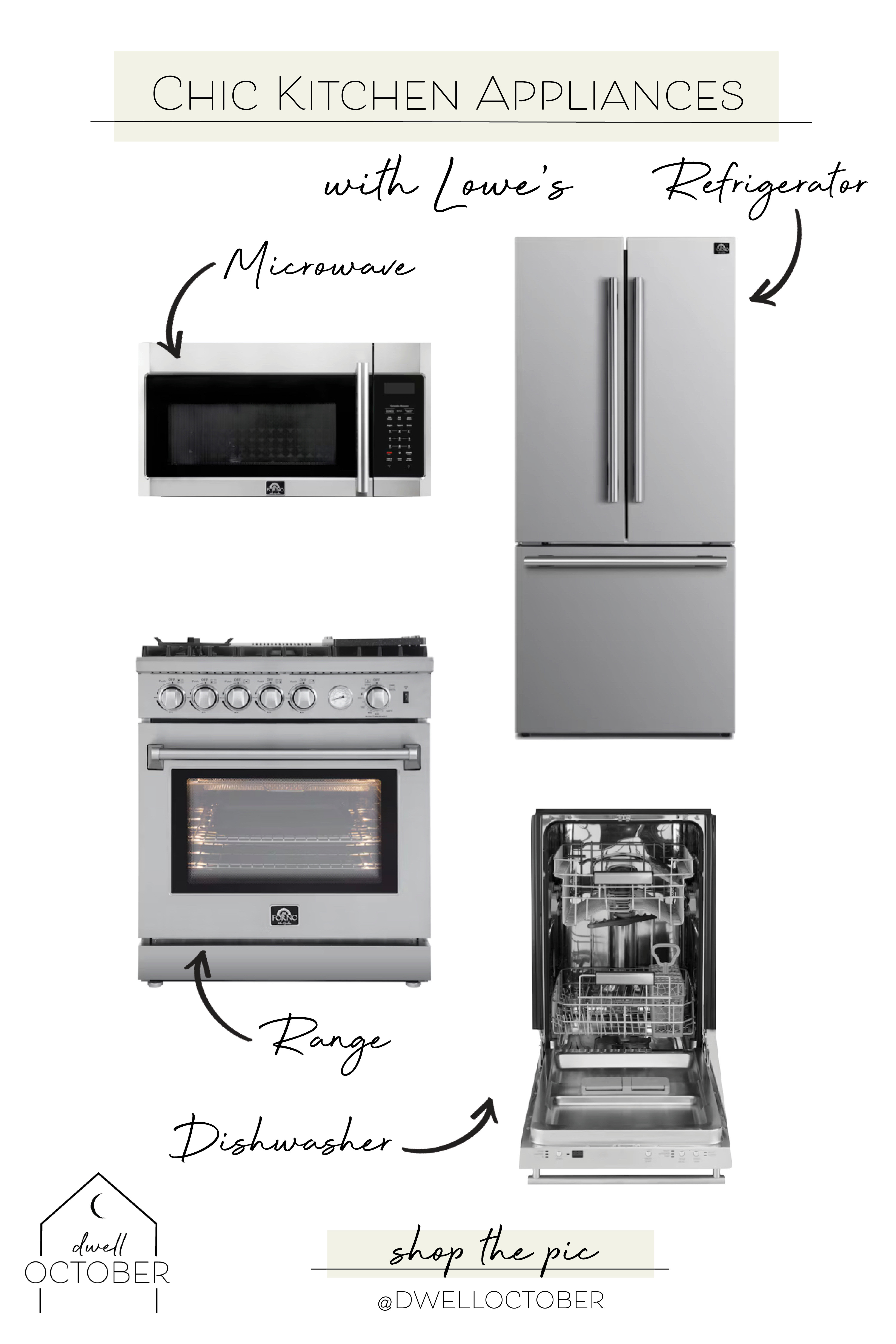 #AD we're excited to shine a spotlight on the appliances used in our most recent #dwelloctoberstudio project, a church to condo revival in downtown Salem. when sourcing the appliances for this kitchen, we opted to order from @Lowe's  because they carry Forno, one of our favorite appliance brands. our goal with this project was to create a chic, Parisian apartment-inspired design featuring moody colors and luxurious materials and these appliances from @Lowe's definitely delivered. we have always had great experiences ordering appliances through @Lowe's. Their website is easy to shop for in stock appliances that ship quickly and the delivery process itself is always smooth. #LowesPartner #dwelloctober

#LTKHome