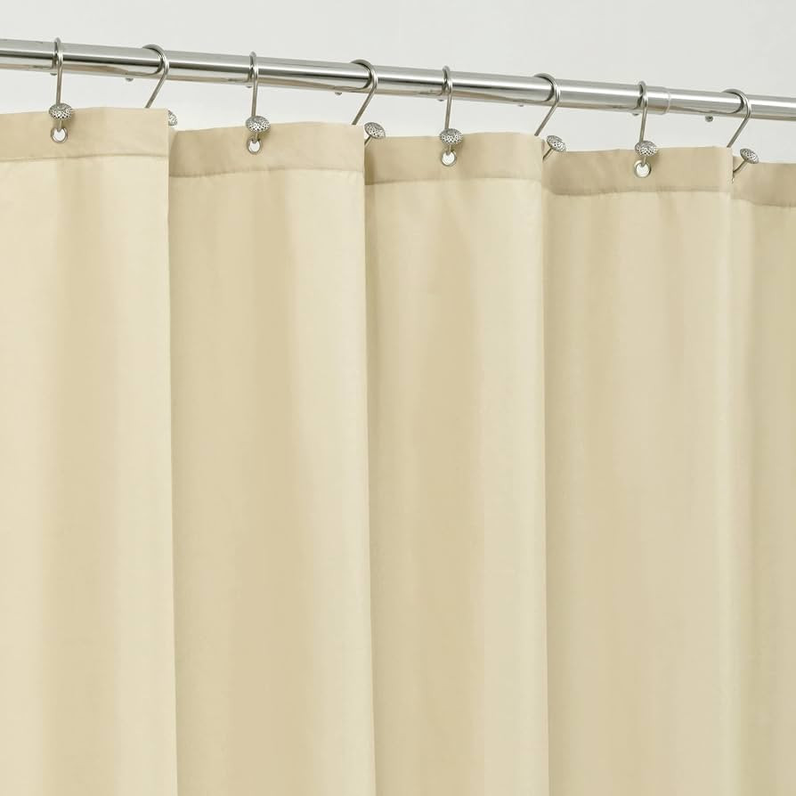 ALYVIA SPRING 72x96 Extra Long Waterproof Fabric Shower Curtain Liner Cream | Amazon (US)