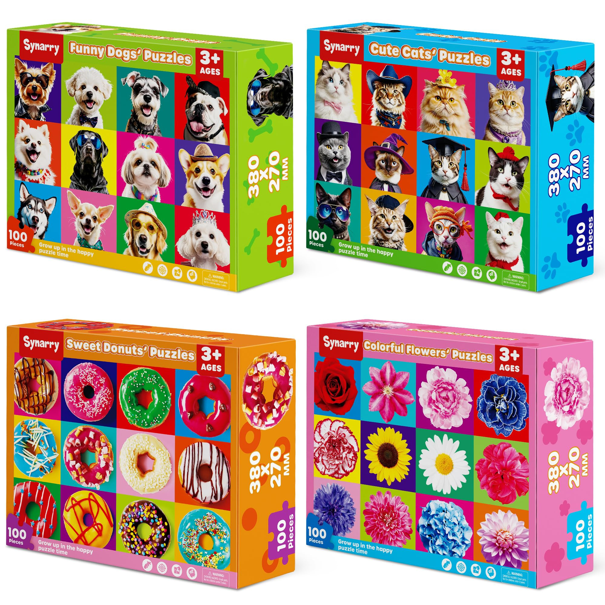 SYNARRY 100 Piece Puzzles for Kids Ages 4-6 6-8, Wooden 100 Piece Puzzle, 4 5 6 7 8 Year Old Puzz... | Amazon (US)