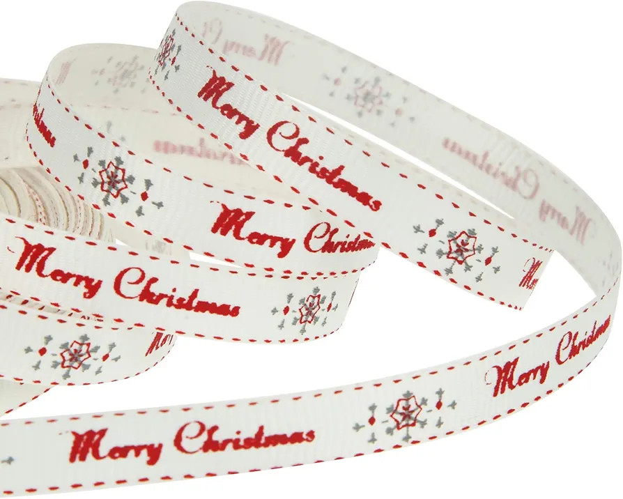 65 Feet Christmas Grosgrain Ribbon Merry Christmas Ribbon Gift Wrapping Ribbon for Christmas DIY ... | Amazon (US)