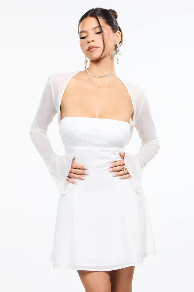 Sheer Mesh Flared Sleeve Bolero | Windsor Stores