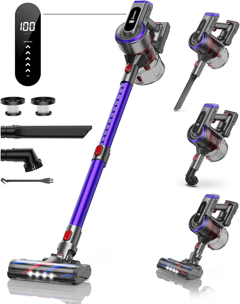 BuTure Cordless Vacuum Cleaner, 400W 33Kpa Powerful Stick Vacuum with 55min Runtime Detachable Ba... | Amazon (US)