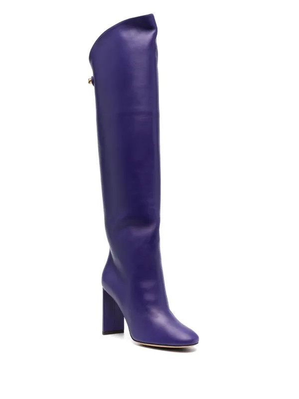 Maison Skorpios knee-length Leather Boots | Purple | FARFETCH | Farfetch Global
