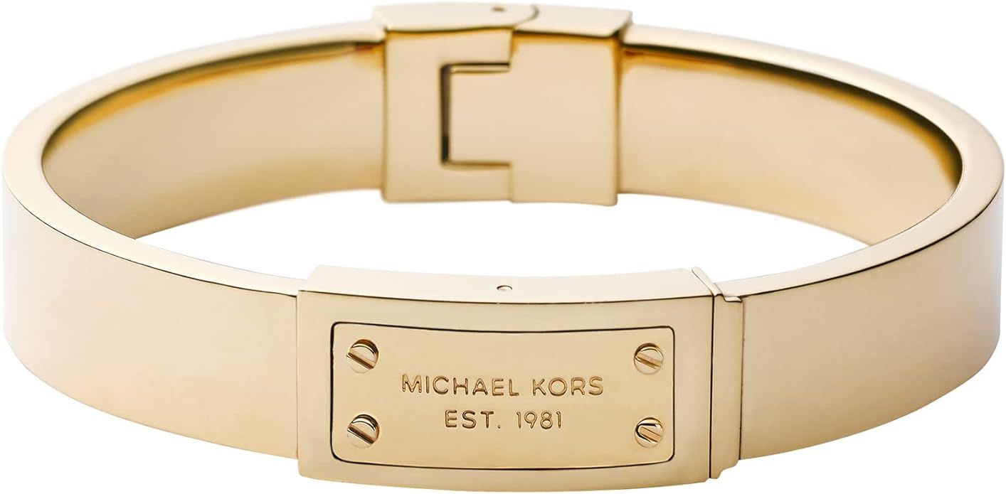 Michael Kors Gold-Tone Hinge Bangle Bracelet | Amazon (US)