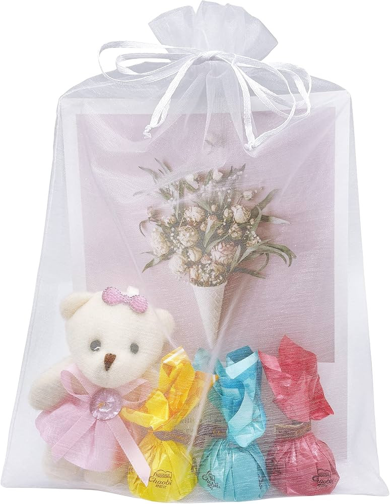 Jexila 50 Pack White Organza Bags 8X12 inch Large Mesh Bags Drawstring Gift Packing for Jewelry C... | Amazon (US)