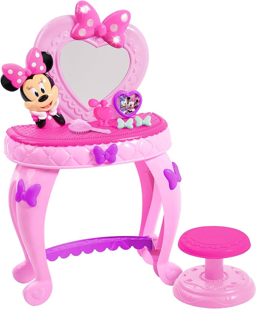 Disney Junior Minnie Mouse Bow-Tique Bowdazzling Vanity and Accessories with Lights and Sounds, P... | Amazon (US)