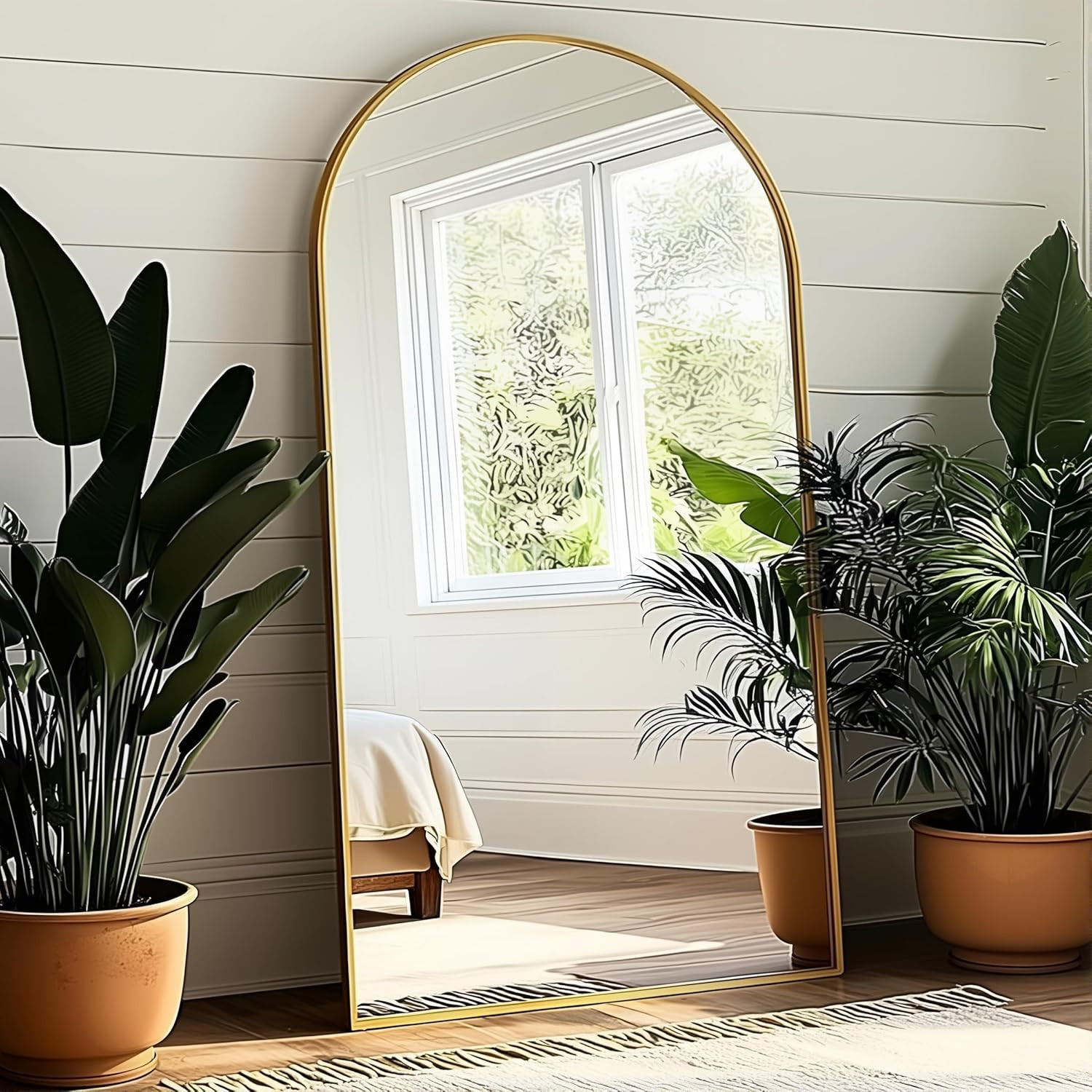 Arched Floor Mirror - Full Length 76"x34", Oversized Wall Mirror for Bedroom & Living Room, Large... | Amazon (US)