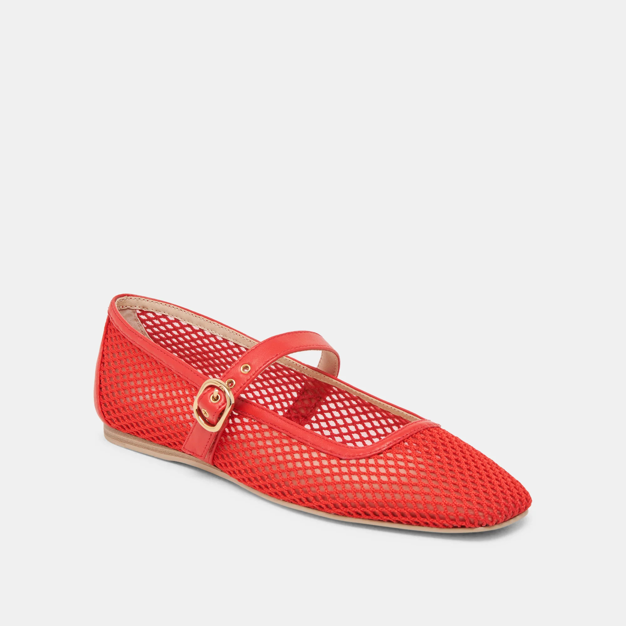 RODNI MESH BALLET FLATS CHILI WOVEN MESH | DolceVita.com