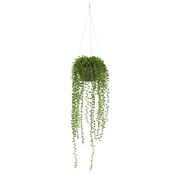 Nearly Natural String of Pearl Artificial Plant Hanging Basket | Walmart (US)