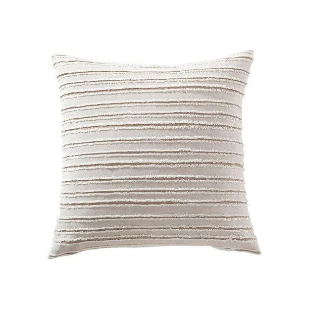Mainstays Decorative Throw Pillow, Stripe Fringe, Square, Taupe, 20'' x 20'' - Walmart.com | Walmart (US)