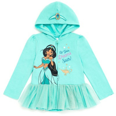 Disney Princess Jasmine Toddler Girls Fleece Zip Up Hoodie Dress 2T | Target