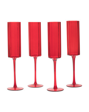 4pk Flower Flute Glasses | TJ Maxx