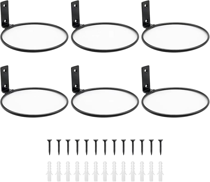 6 Pack 6 Inch Wall Flower Pot Holder Ring Plant Hanger, Metal Planter Hooks Wall Mounted Bracket ... | Amazon (US)