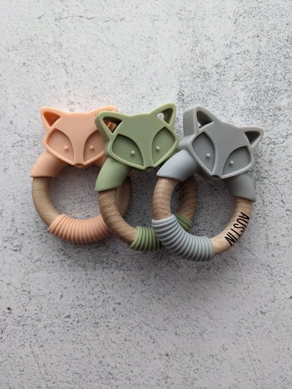Personalized Baby Teether Engraved Teether Food Grade - Etsy | Etsy (US)