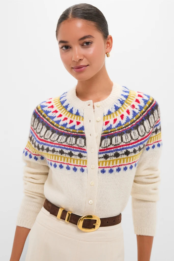 White Amina Fairisle Sweater | Tuckernuck (US)