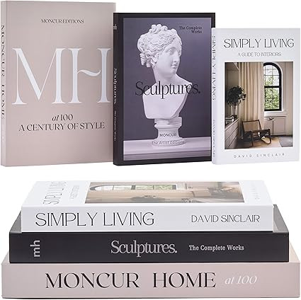 Moncur Home Decorative Coffee Table Books for Home Décor Accents Bookshelf Decor Mid Century Mod... | Amazon (US)