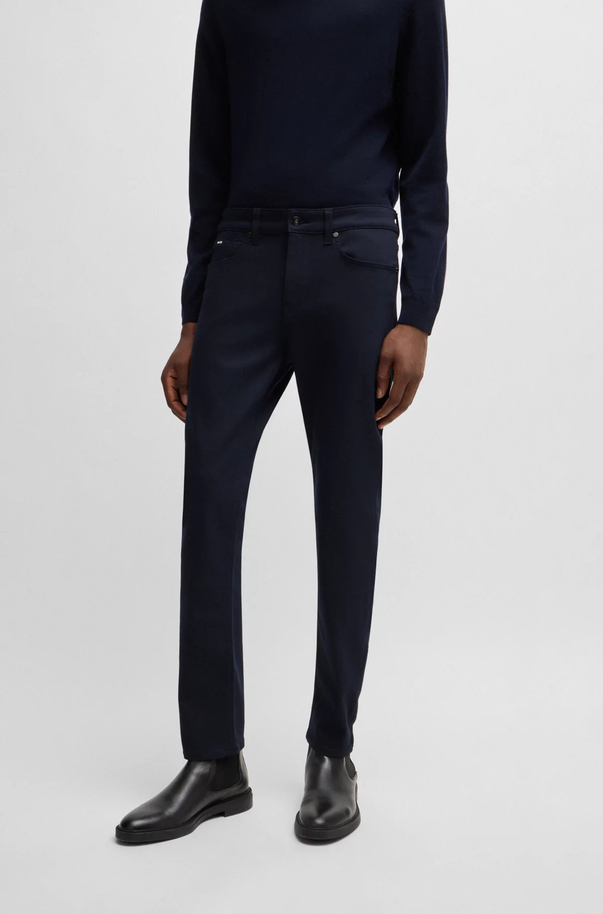 BOSS - Slim-fit jeans in dark-blue performance-stretch denim | Hugo Boss (US)