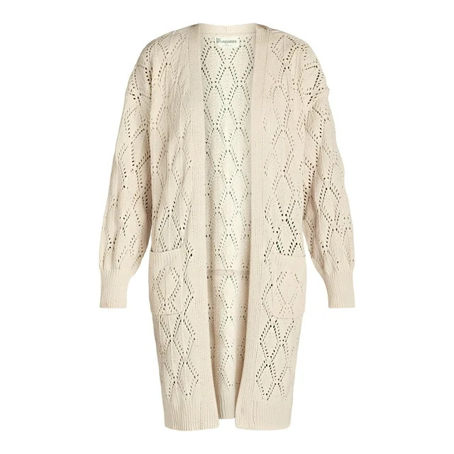 No Boundaries Pointelle Duster Cardigan, Women's and women's Plus Size XXS-2XL | Walmart (US)