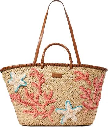 what the shell embellished straw large tote | Nordstrom