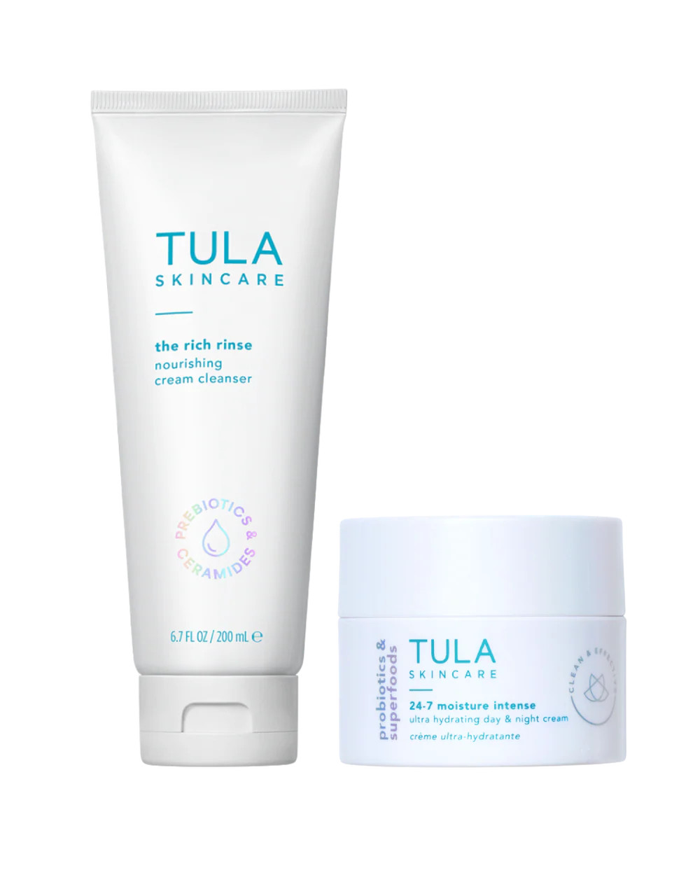 the rich rinse cleanser & 24-7 moisture intense supersize set | Tula Skincare