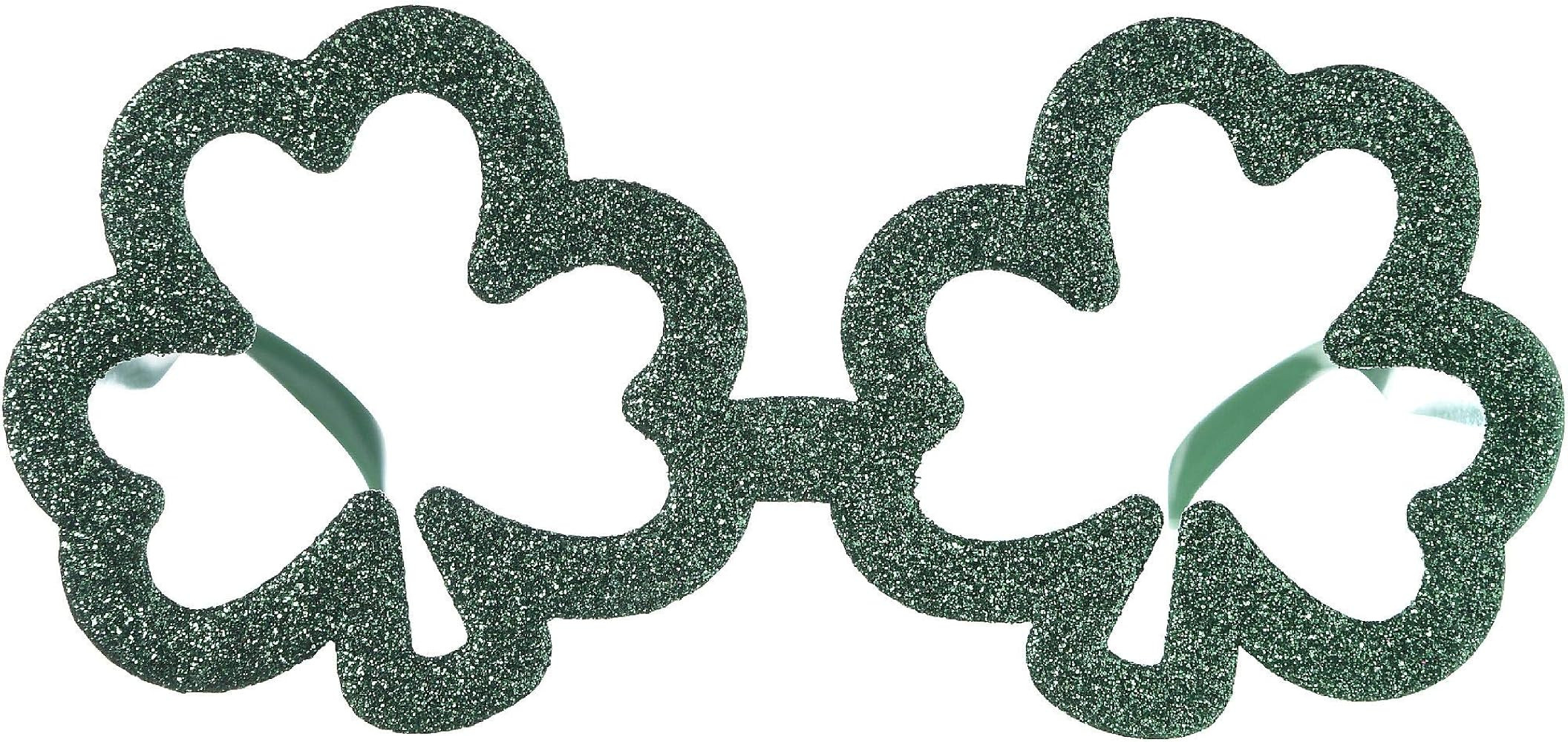 Amscan Vibrant Green Shamrock Value Glitter Glasses - One Size, Fun & Festive Irish Party Accesso... | Amazon (US)