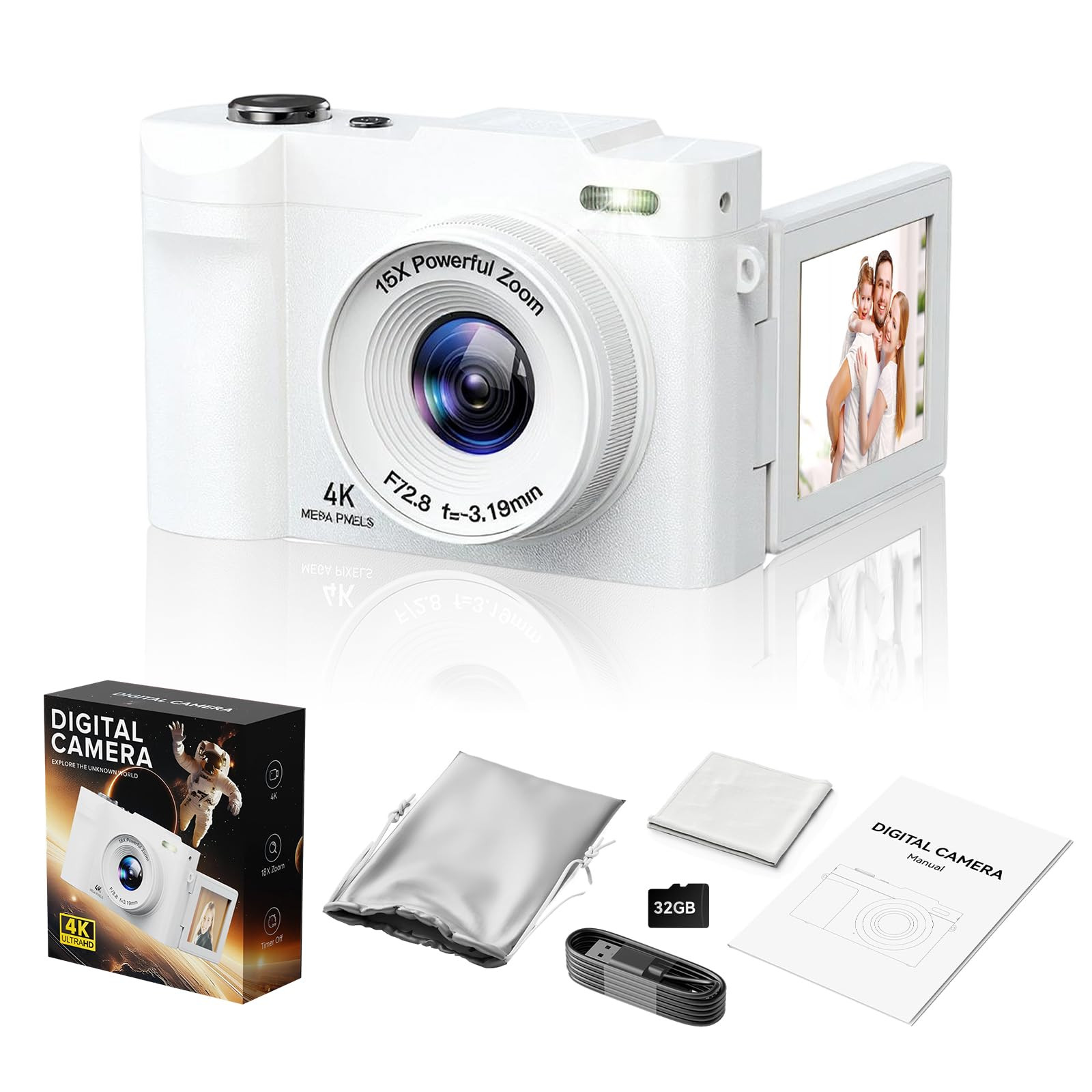 4K Digital Camera for Photography- 50MP Autofocus Vlogging Camera with 2.8" 180°Flip Screen, 18X... | Amazon (US)