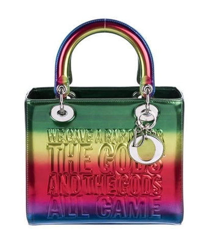 Christian Dior 2017 John Giorno Lady Dior Medium Handbag Metallic Christian Dior 2017 John Giorno Lady Dior Medium Handbag | The RealReal