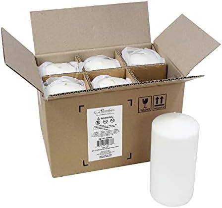 Stonebriar Tall 3x6 Inch Unscented Pillar Candles,White, 6 count | Amazon (US)