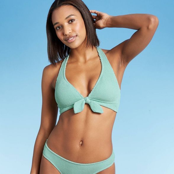 Women's Pucker Textured Bikini Top - Kona Sol™ Mint | Target