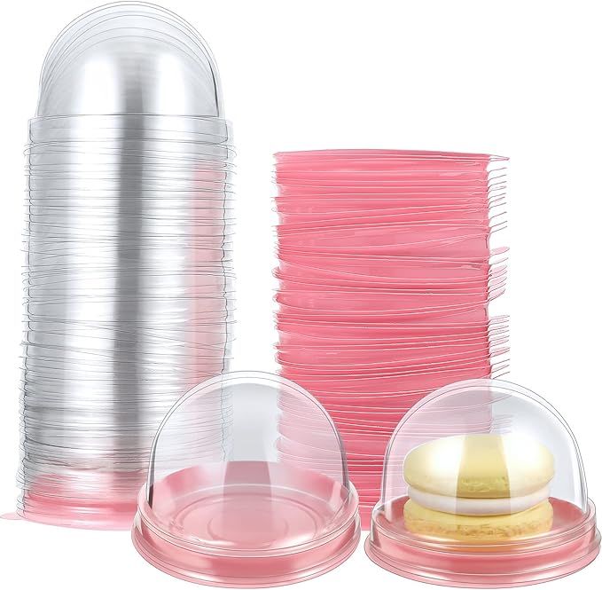 50 Pcs Clear Plastic Mini Cupcake Container, Mini Cupcake Box Muffin Dome Muffin Single Container... | Amazon (US)