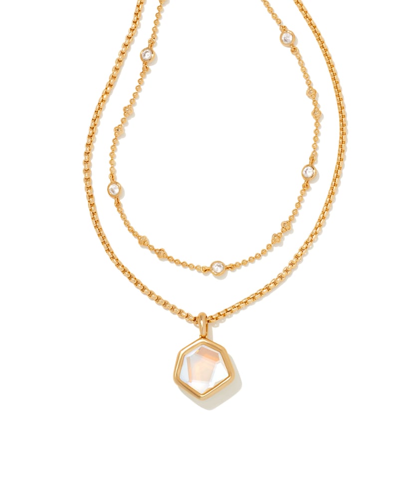 Vanessa Gold Double Strand Necklace in Dichroic Glass | Kendra Scott