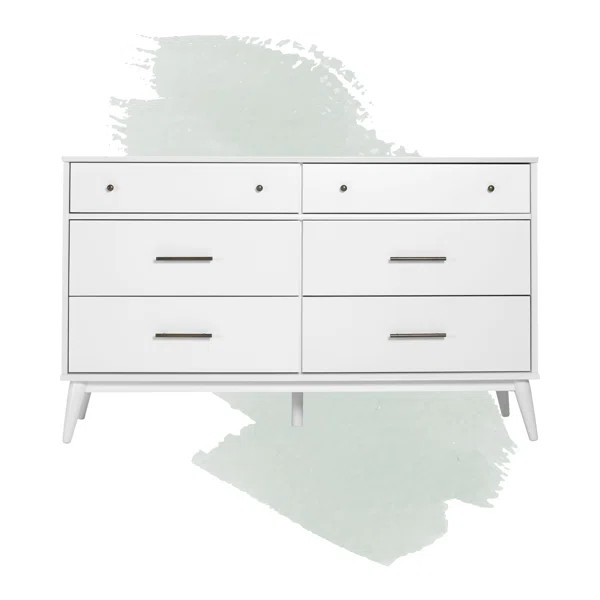 White Grady 6 Drawer Double Dresser | Wayfair North America